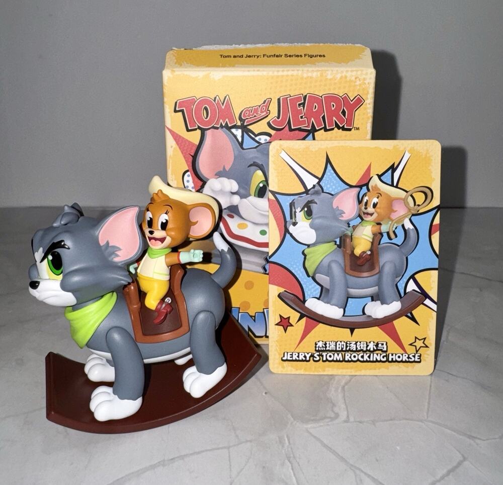 Pop Mart Tom And Jerry Funfair Series Blind Box Comfirmed Figure Rocking Horse